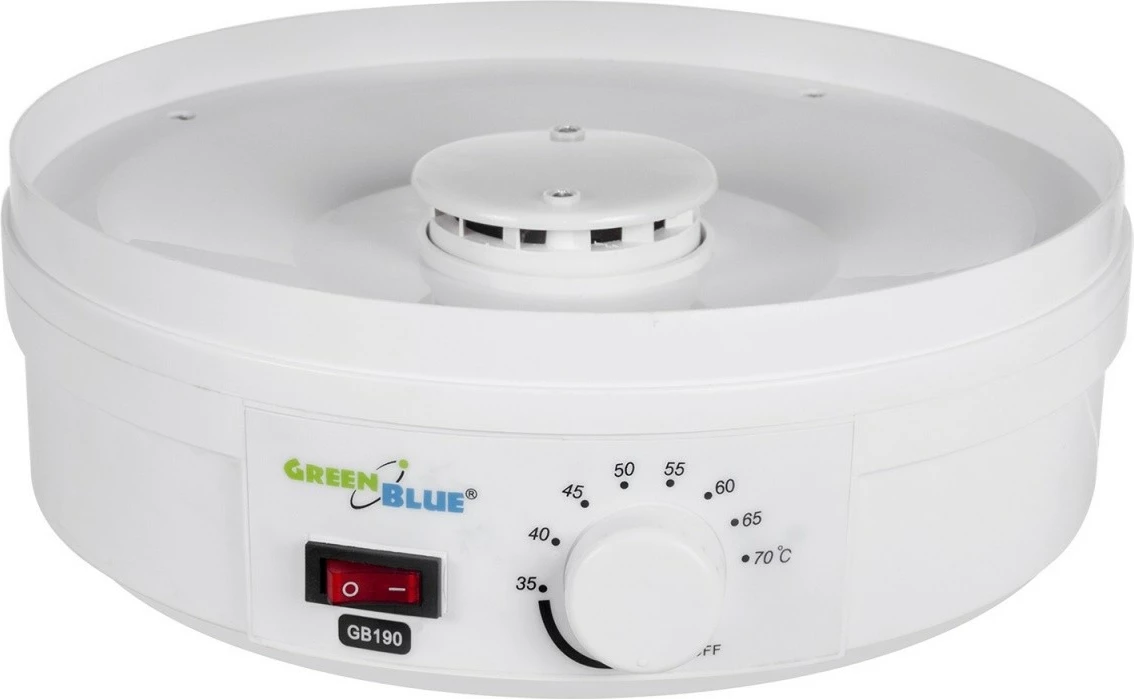 Sušilnik gob, zelenjave in sadja GreenBlue GB190, 5 pladnjev, 250 W, bel