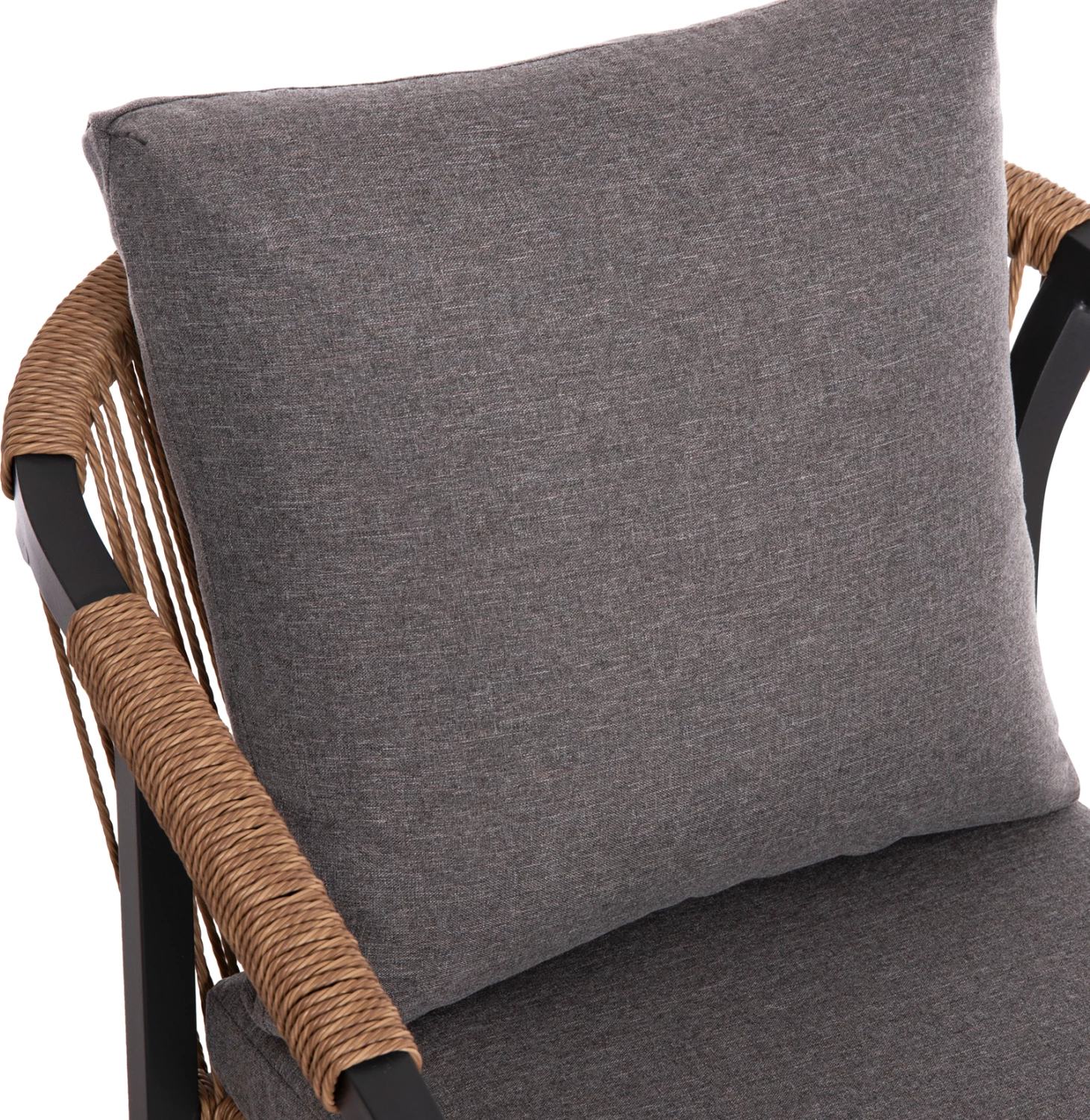 Aluminijasta stol MAERLY FH6051.03, antracit, blazina, P.E. ratan, 57x60x84H cm