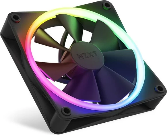 Set ventilatorjev 3 x 120 mm RGB z krmilnikom, NZXT F120, črn