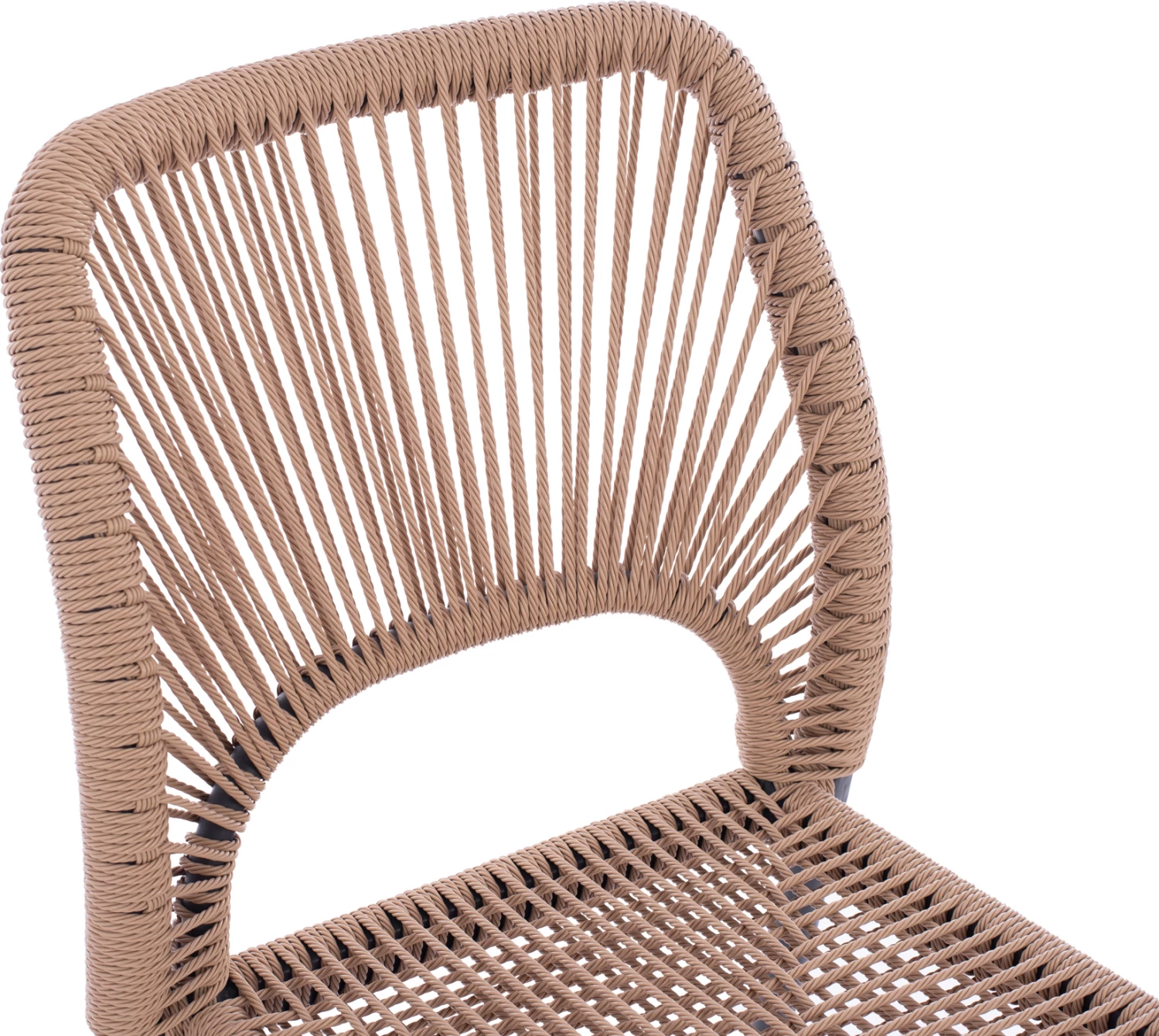 Siva aluminijasta stol z bež PE vrvjo FH5770.02 45x63x82Y cm