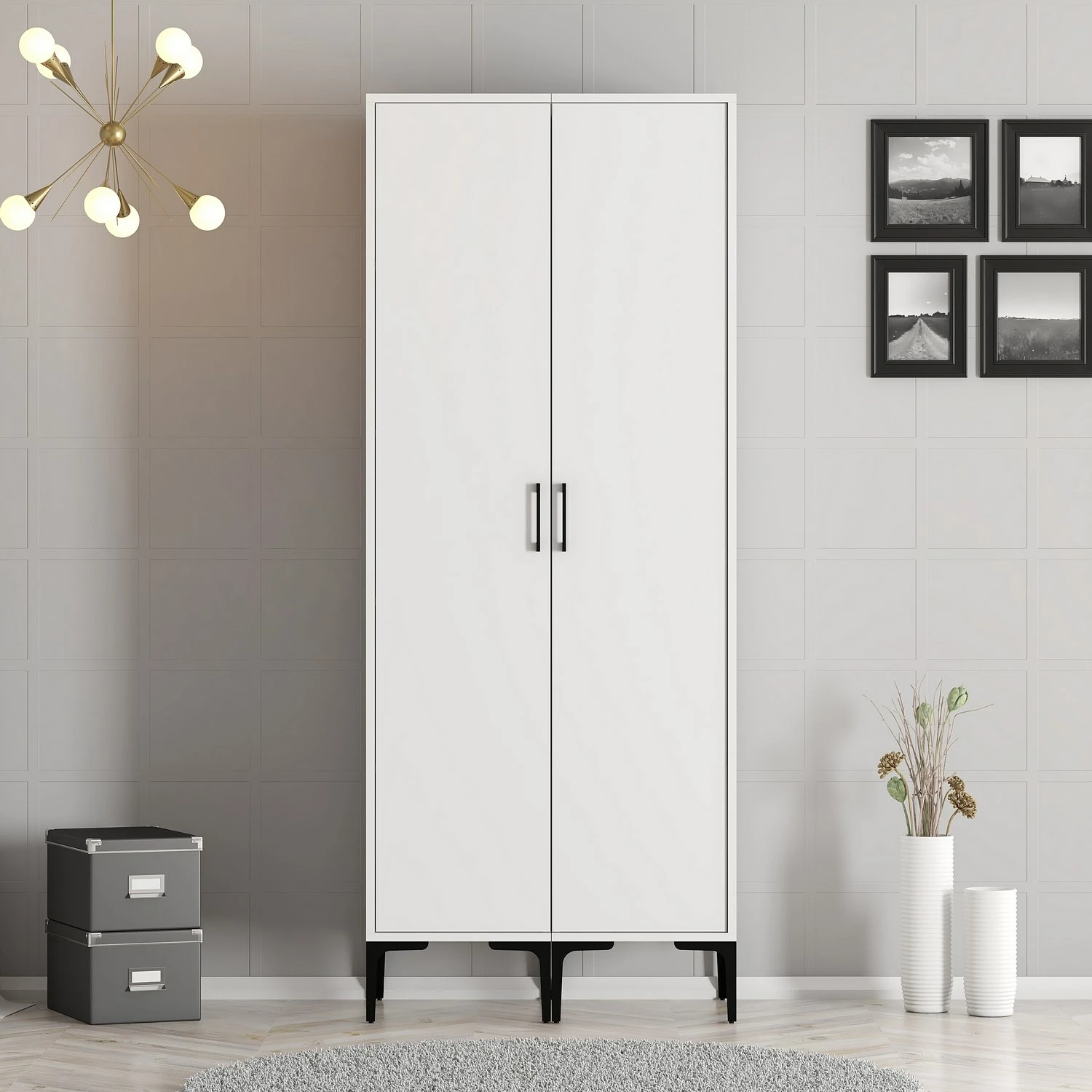 Elegantna omara za spalnico, bela, Skye Decor Kumsal SS