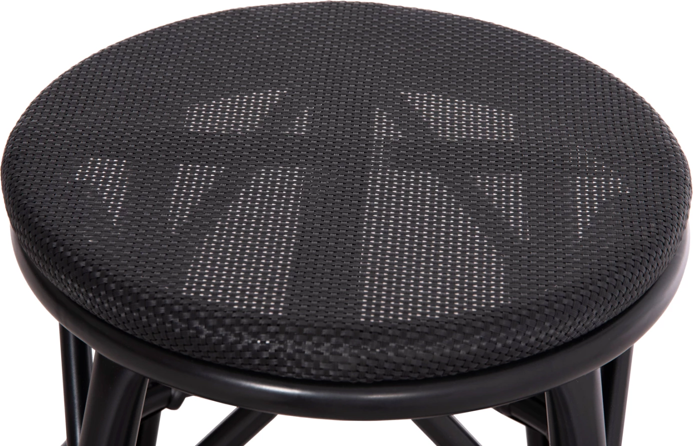 Aluminijasti okrogli stol CHINO FH6285.02 videz bambusa & tekstilen v črni barvi Φ36x46Hcm