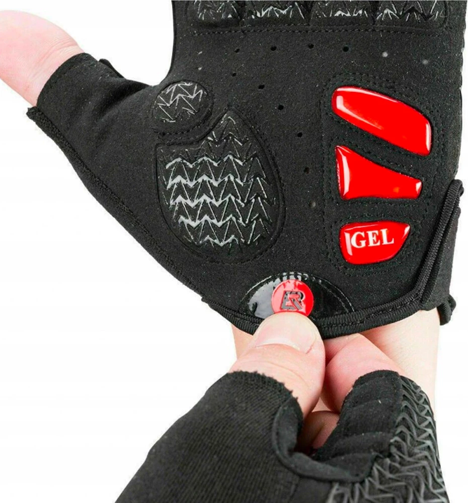 Rokavice za kolesarjenje z gelom Rockbros S169BR, XXL, črno/rdeče