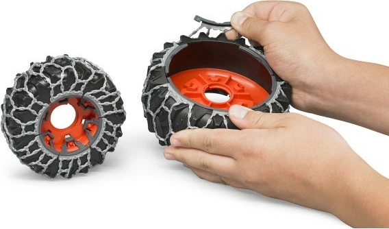 Igrača traktor z nastavljivim snežnim plugom Claas Axion 950, 1:16, zelen/oranž/črn