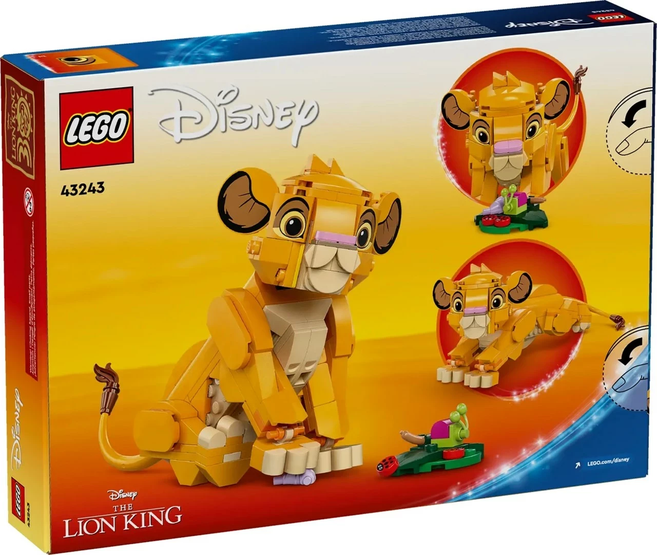 Figura Simba iz LEGO Disney 43243, za otroke 6+, rumene barve