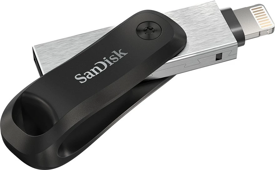 USB ključek Sandisk iXpand SDIX60N-128G-GN6NE, 128GB, USB 3.2 Gen 1, vrteč, sivo/srebrn