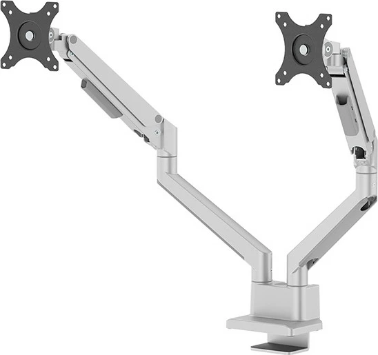 Dvojni nosilec za monitor, Neomounts DS70-250SL2, Clamp/Grommet, 9 kg, 43,2 cm (17"), 81,3 cm (32"), 100 x 100 mm, srebrn