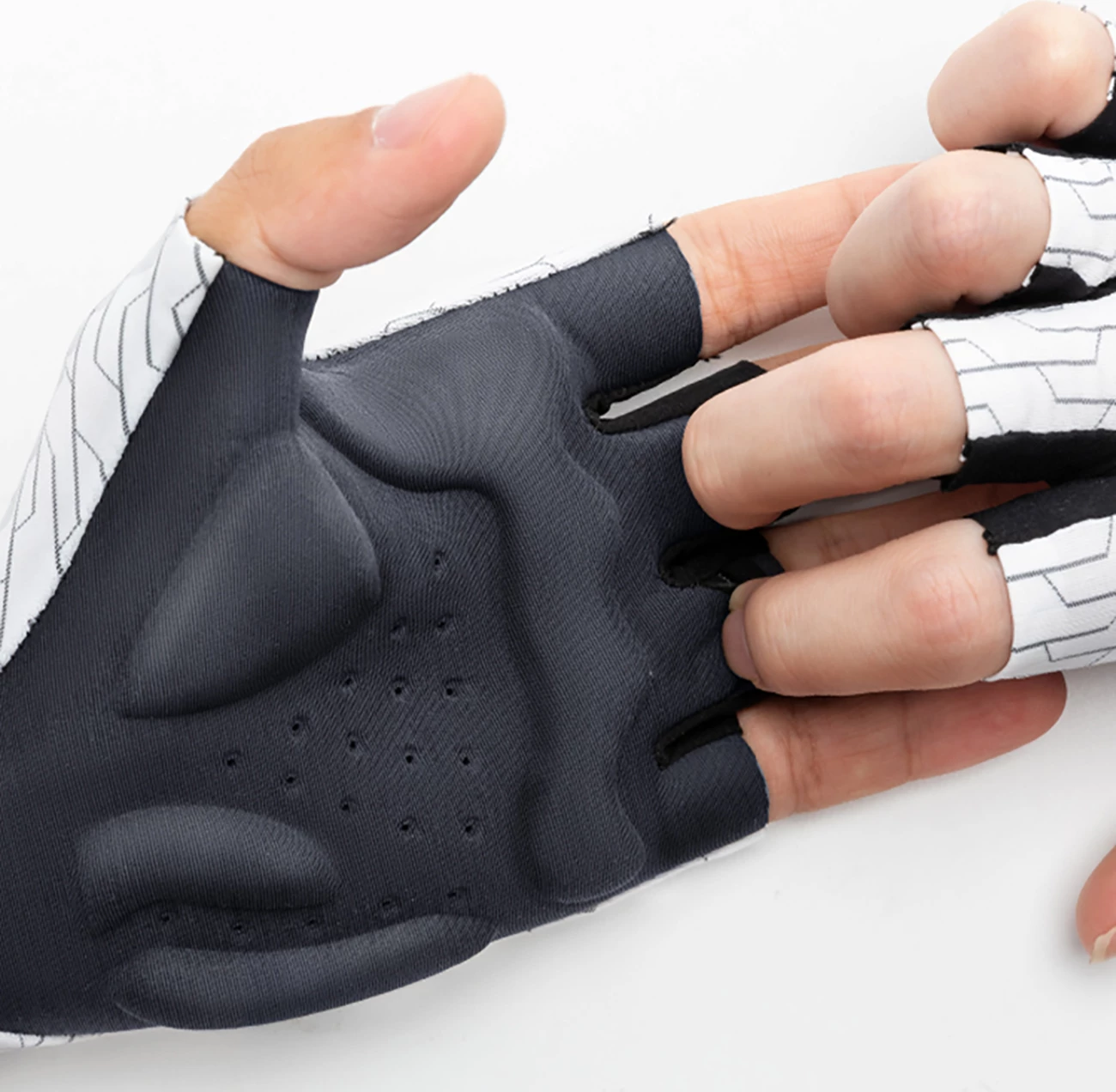 Kolesarske rokavice za MTB Rockbros 1622004003, velikost M, bela/črna