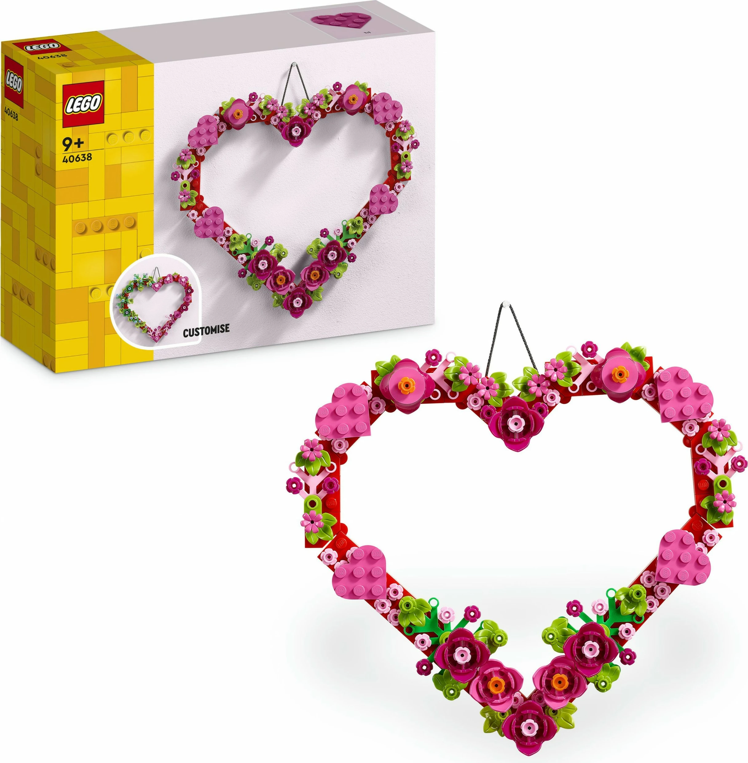Ornament v obliki srca, set za sestavljanje LEGO, 254 kosov, večbarven