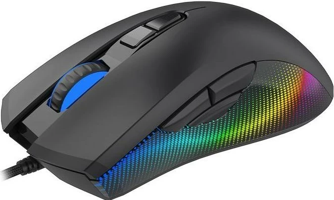 Ergonomski igralni miš Aqirys PHOENIX, RGB, črn
