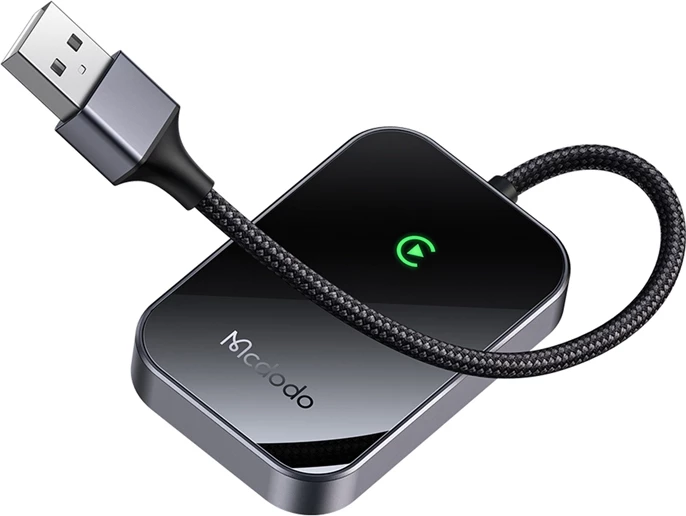 Brezžični adapter CarPlay z USB kablom McDodo CA-7210, črn