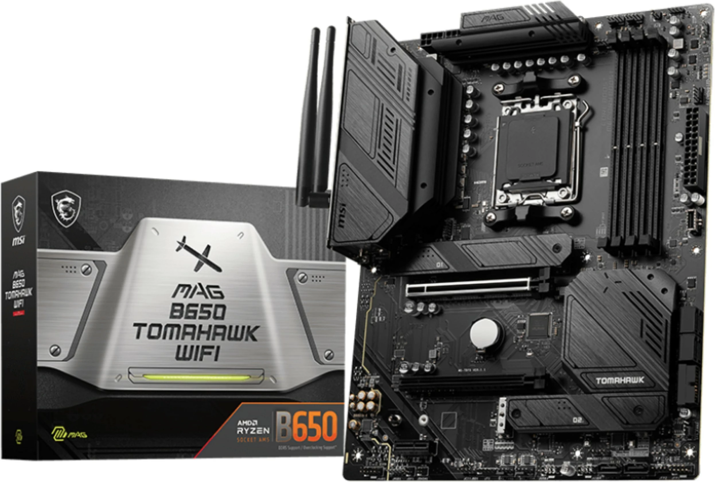 Plošča za matično ploščo MSI MAG B650 Tomahawk WIFI, AMD, Socket AM5, DDR5, 128 GB, črna