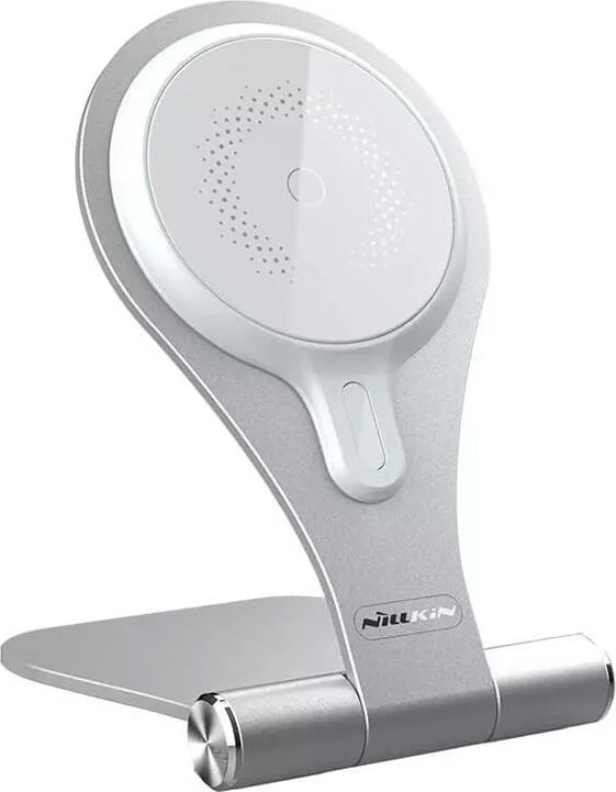 Brezžični nosilec in polnilec Nillkin NKT11, 15 W, MagSafe, srebrn
