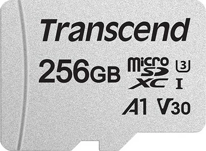 Kartica pomnilnika Transcend microSDXC 300S 256GB z adapterjem, Class 3, srebrna
