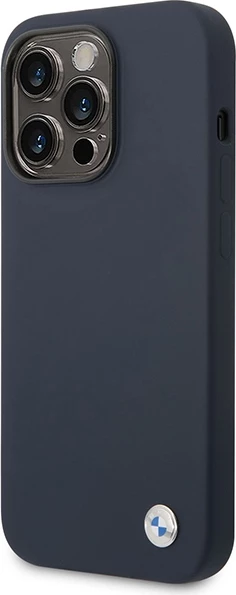 Silikonska zaščitna prevleka, BMW BMHMP14XSILNA za iPhone 14 Pro Max 6,7", MagSafe, mornarsko modra