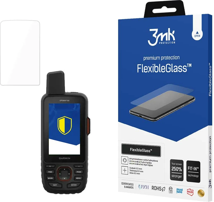 Hibridno zaščitno steklo 3mk FlexibleGlass™ za Garmin GPSMAP 66i, prozorno