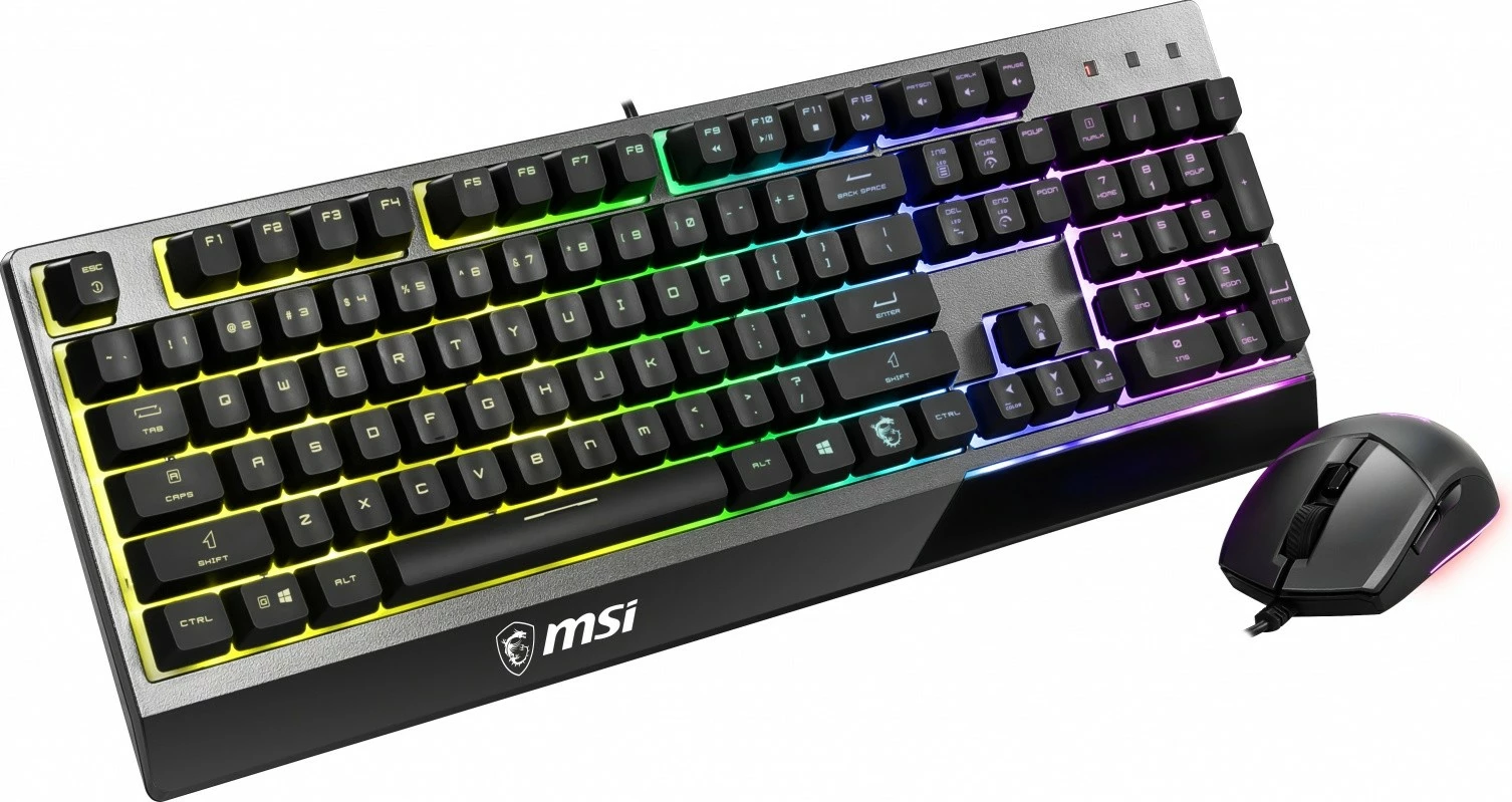 Set gaming tipkovnice in miške MSI Vigor GK30 + Clutch GM11, RGB, z žico, črn