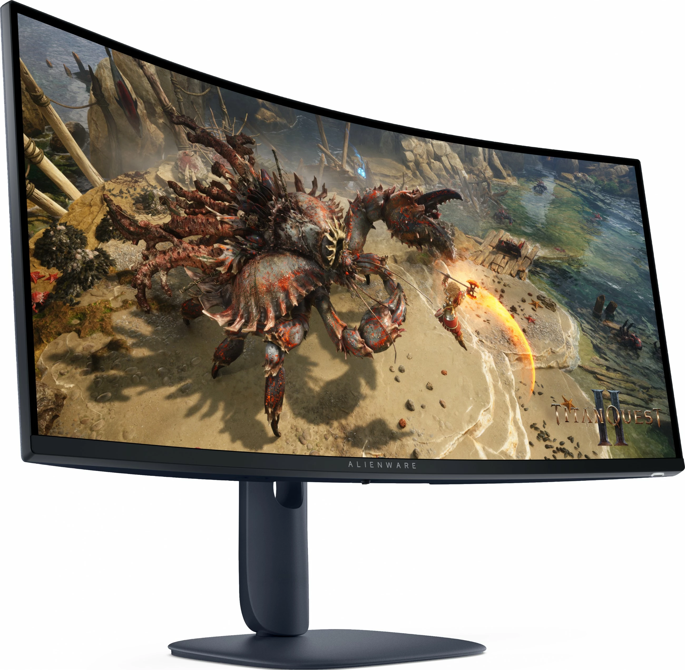 Ukrivljen 34-palčni WQHD monitor, Alienware DELL AW3425DWM, črn/moder