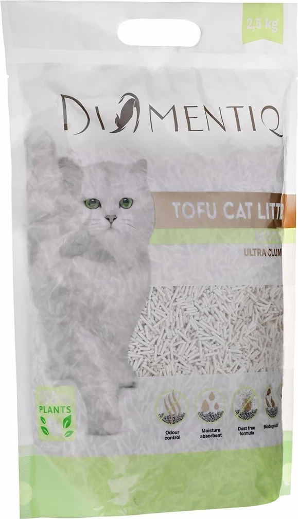 Mačji stelja Tofu Matcha Ultra, DIAMENTIQ, 2,5 kg
