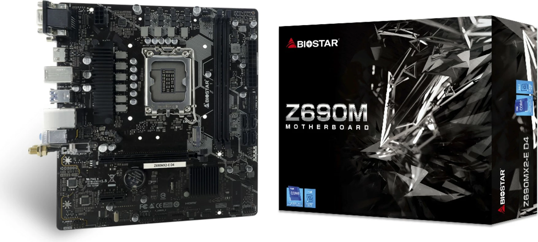Plošča za matično ploščo Biostar Z690MX2-E D4, Intel, LGA 1700, DDR4, micro ATX