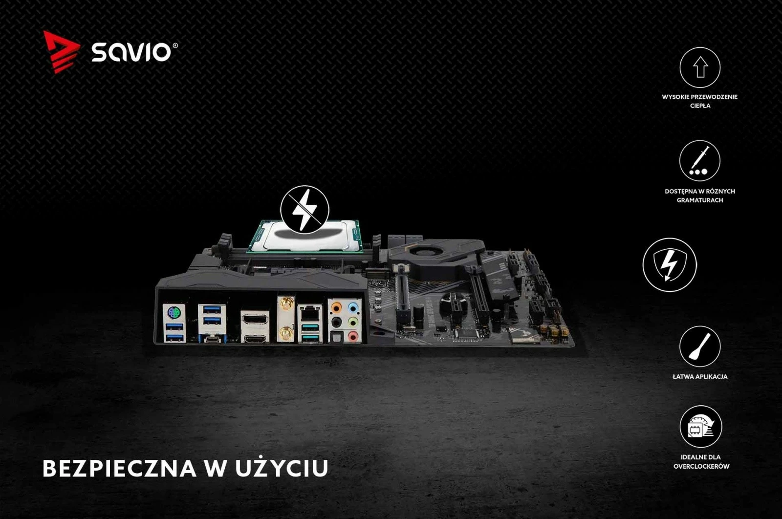 Toplotna pasta Savio TG-03, 2 g, 13.5 W/mK, črna