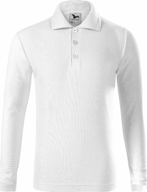 Polo majica z dolgimi rokavi za otroke Yakimasport, bela