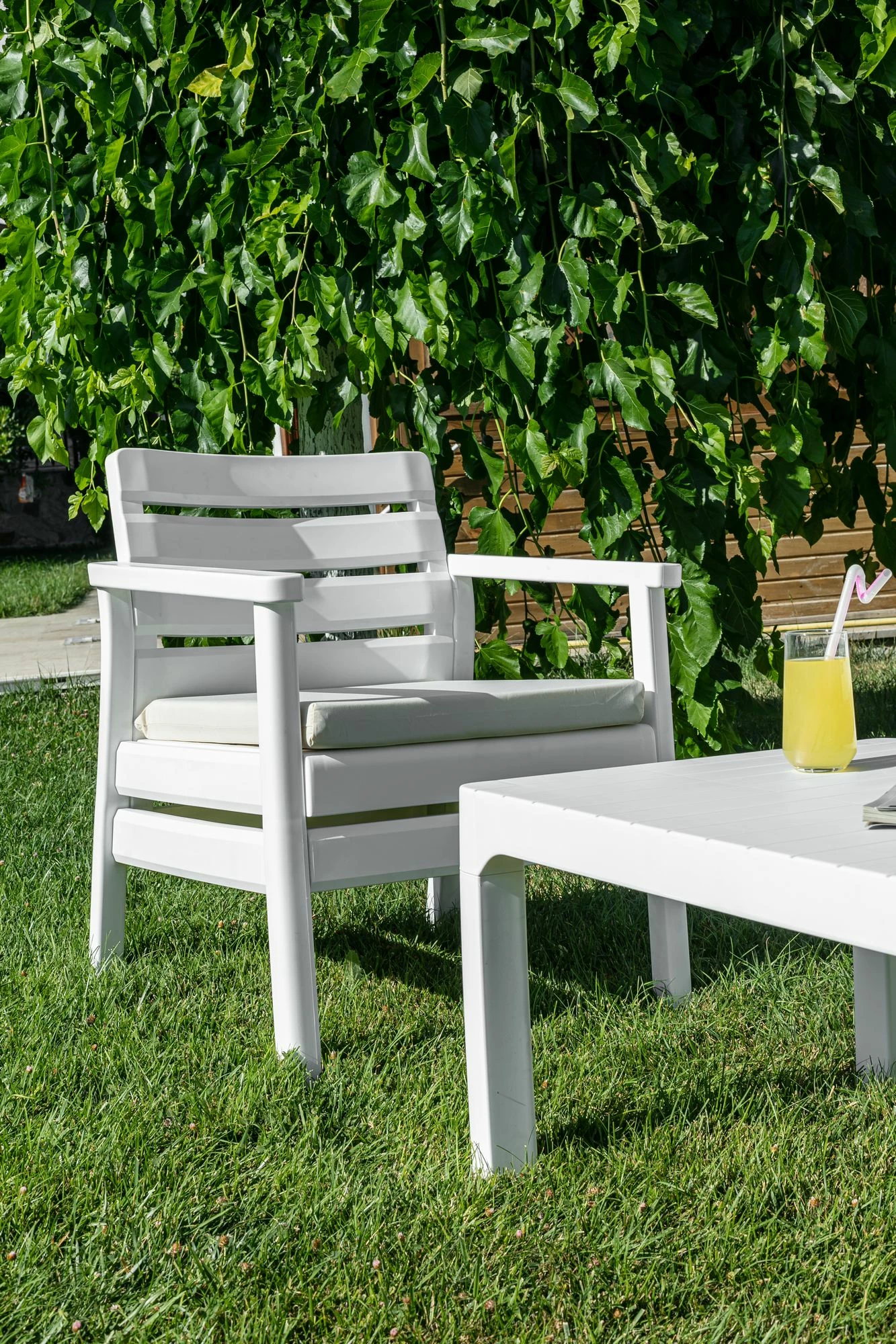 Vrtni lounge set, bel, Skye Decor, Solemare