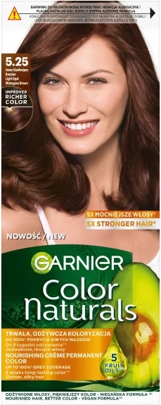 Barva za lase Light Opalescent Chestnut 5.25, Garnier Color Naturals, ženska, 1 kos