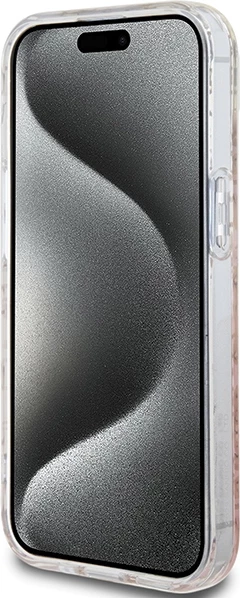 Ovitek Hello Kitty IML Gradient Electrop Crowded Kitty Head za iPhone 15, roza