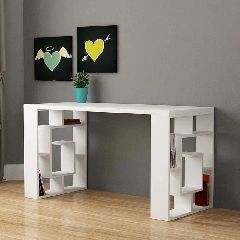 Delovna miza Labirent, bela, 140 x 60 x 75 cm