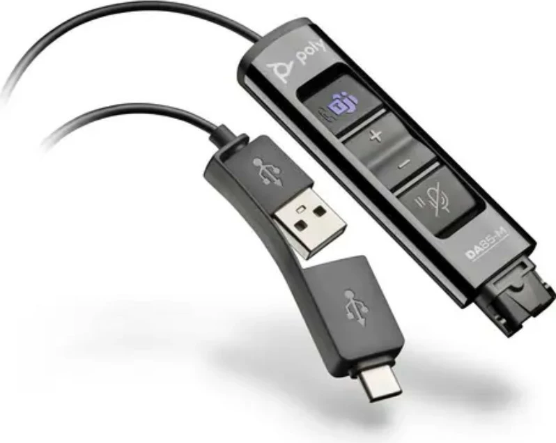 Adapter USB-A/USB-C, črn, Poly DA85-M
