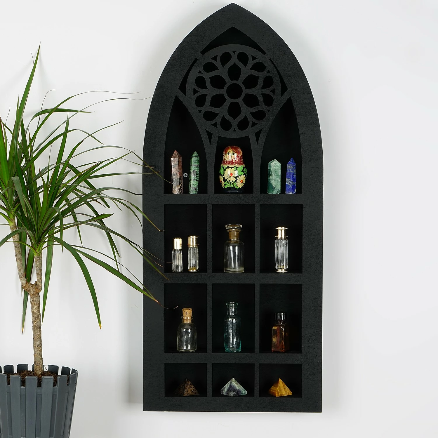 Leseni organizator 66 x 29 x 6 cm, črn, Skye Decor Meh207-M