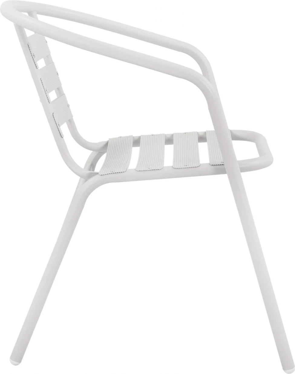 Stol Laura kovinski beli z aluminijastimi rezinami FH5037.02 54x59x73cm