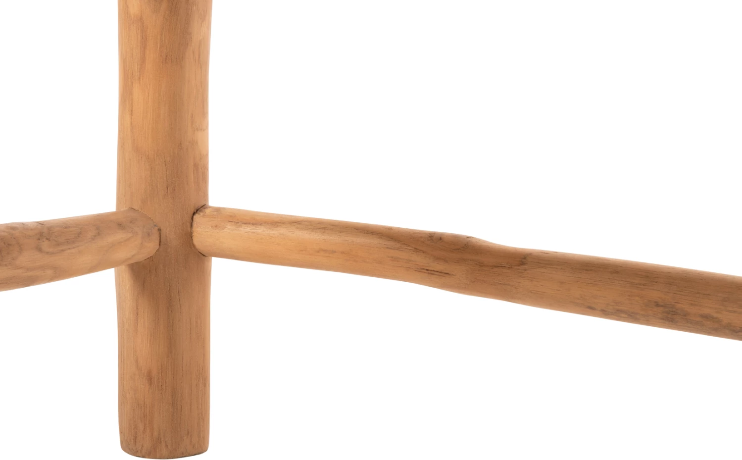 Zunanji 4-delni lounge set LONDER iz masivnega tikovega lesa in sintetičnega ratana v naravni barvi