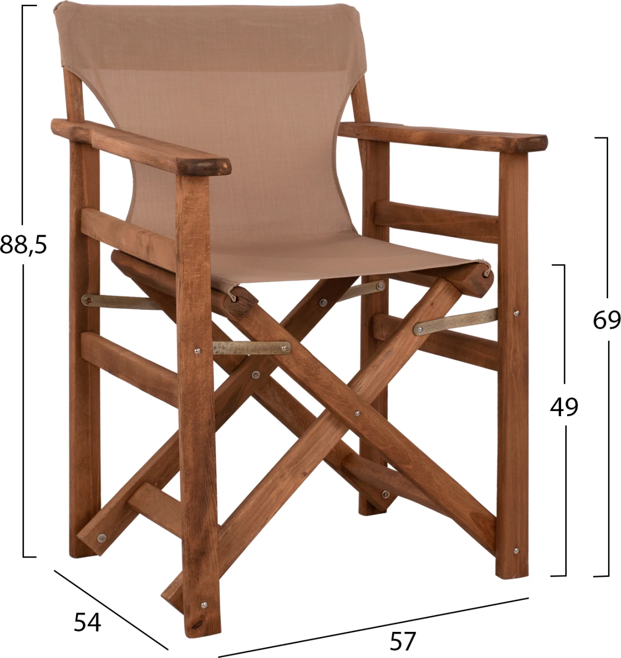 Režiserski stol, oreh, tekstil mocha Limnos FH10368.04