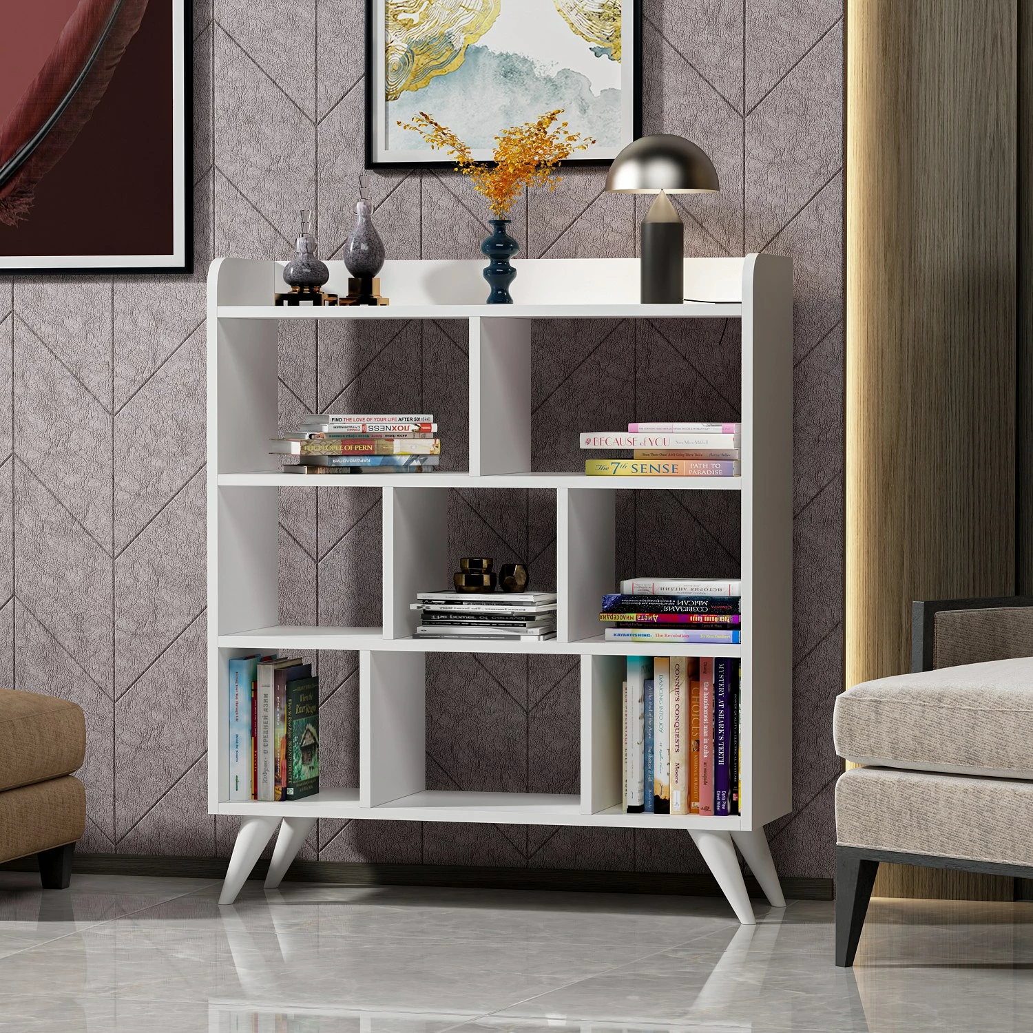 Knjižna polica Florida Hanah Home, bela