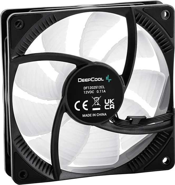 Ventilator za računalniško ohišje DeepCool RF120, 12 cm, črn, večbarvna osvetlitev
