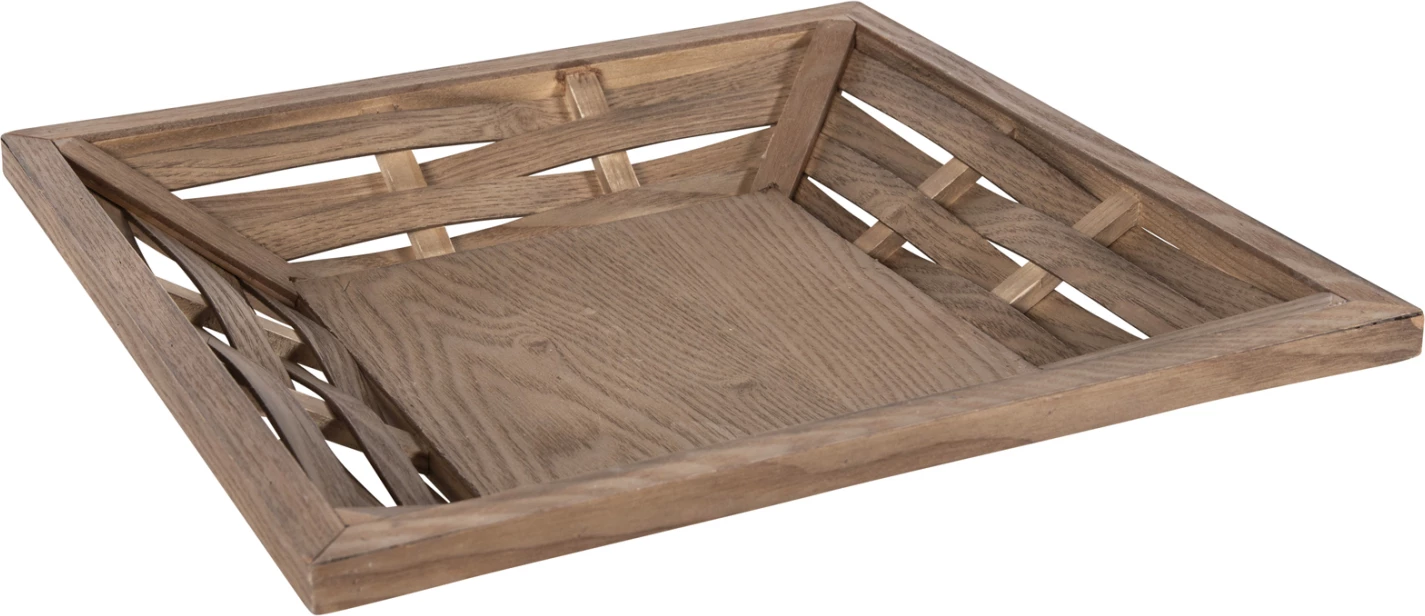 Kvadraten pladenj za serviranje FH4229, borov les in MDF, 36x36x6 cm