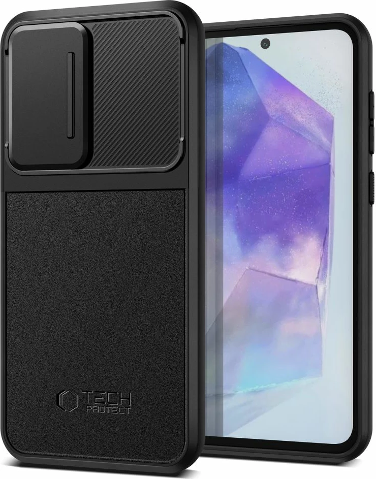 Zaščitni ovitek Velar Cam+ za Samsung Galaxy A55 5G, Tech-Protect, črn