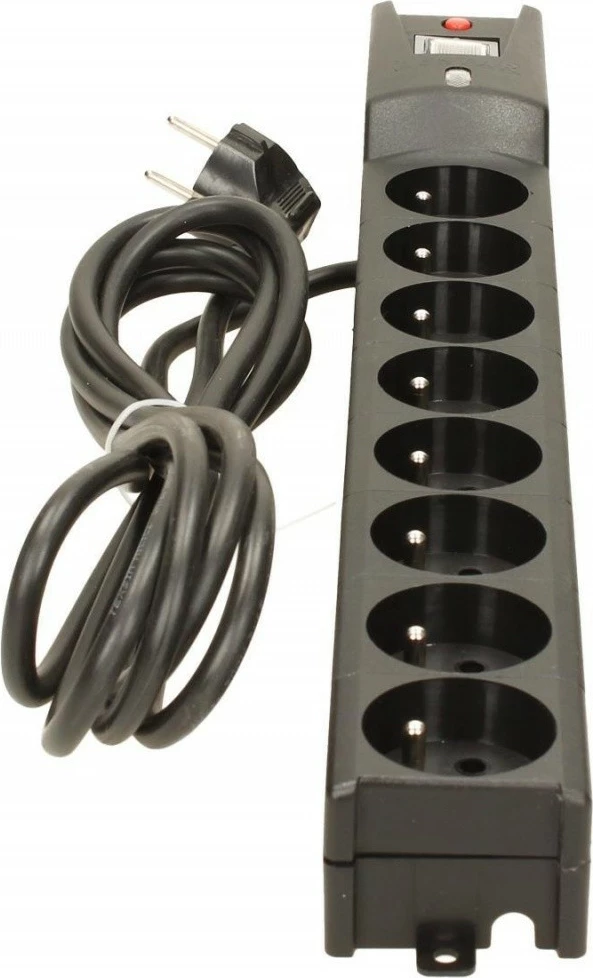 Razdelilnik Lestar LXA 816, 8 vtičnic, 3,0 m, črn