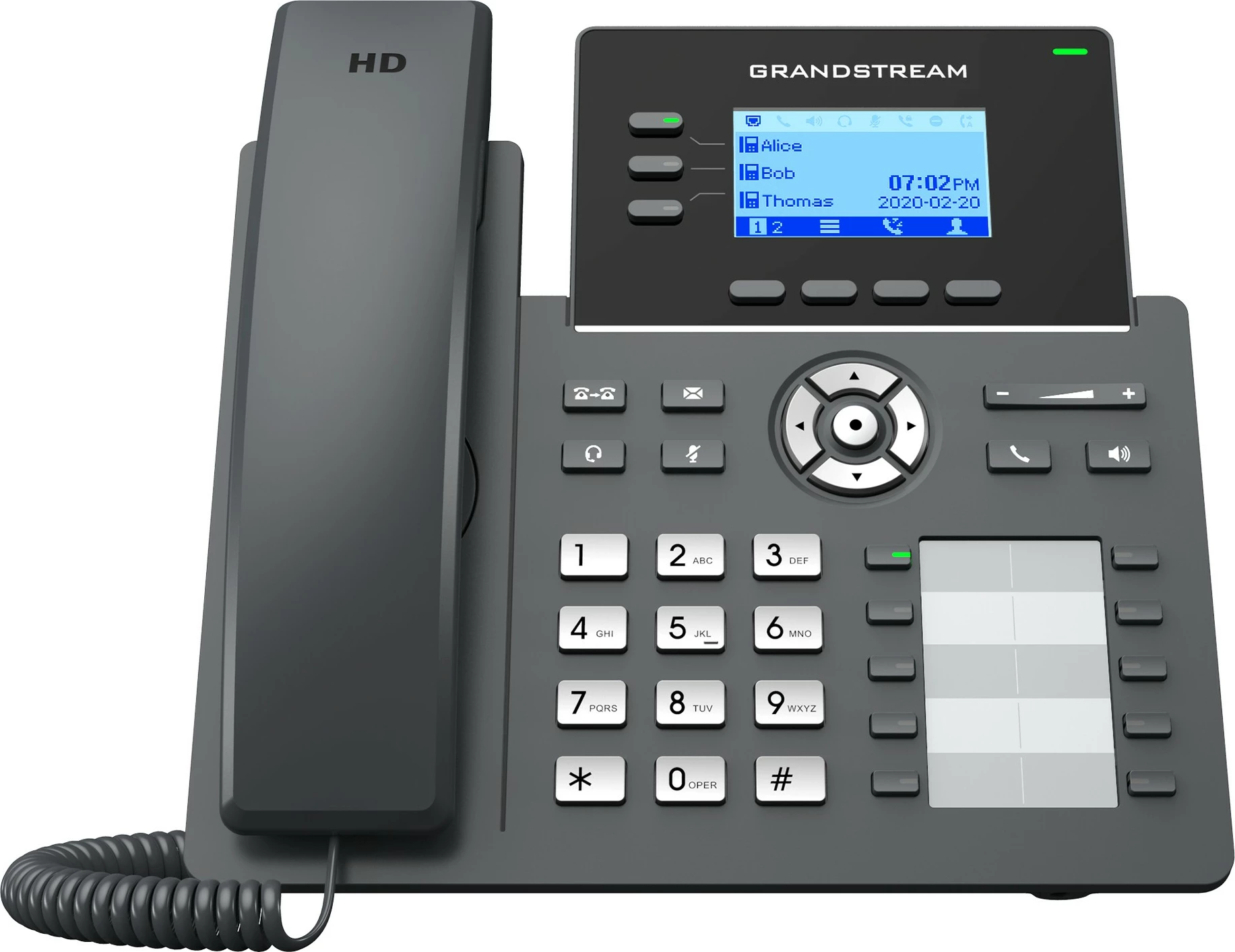 IP telefon, Grandstream GRP2604P, 3 linije, 2000 stikov, črn