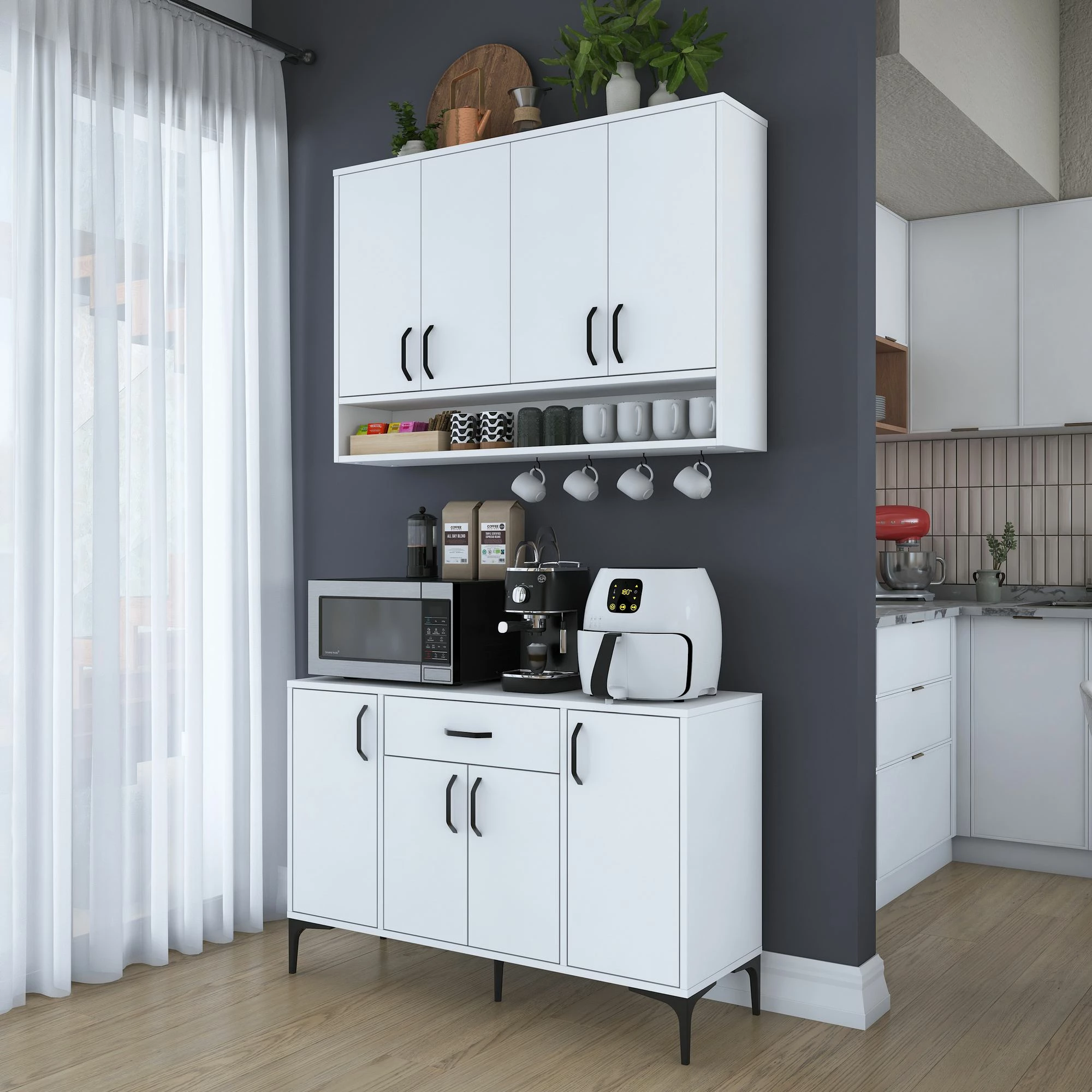 Stojalo za kavo, belo, Skye Decor JE205 - 3824