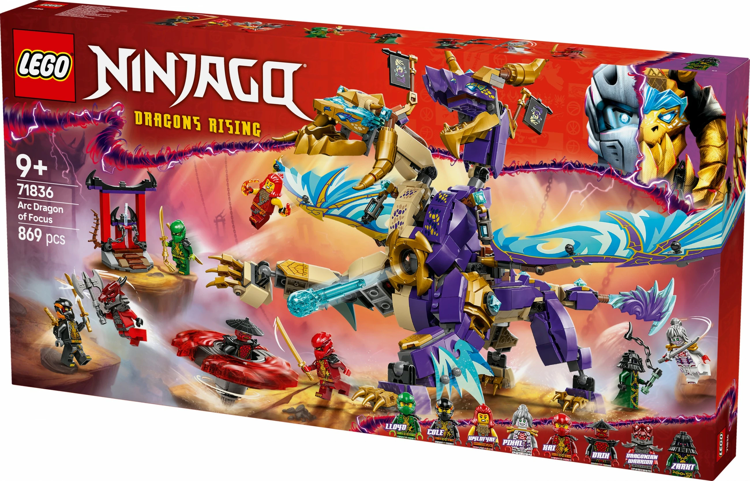 Set za sestavljanje Ninjago Lichtbogendrache LEGO 71836, 869 kosov, večbarven
