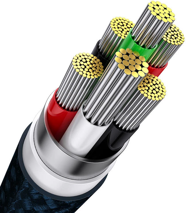 3-v-1 kabel Baseus Flash Series, 1,2 m, 100 W, USB-C + micro USB + Lightning, modra