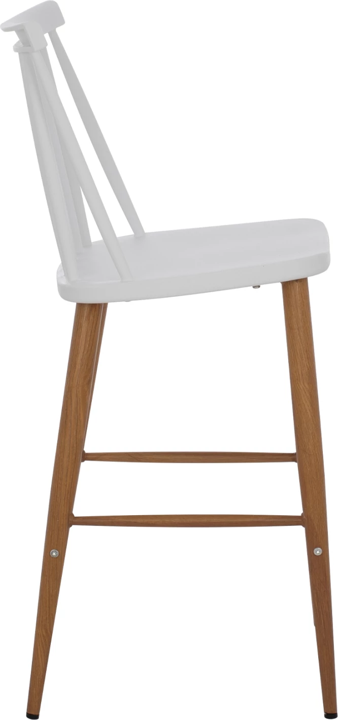 Barski stol FH9300.01 bele barve srednje višine 43x45x97Η, set 2 kosov
