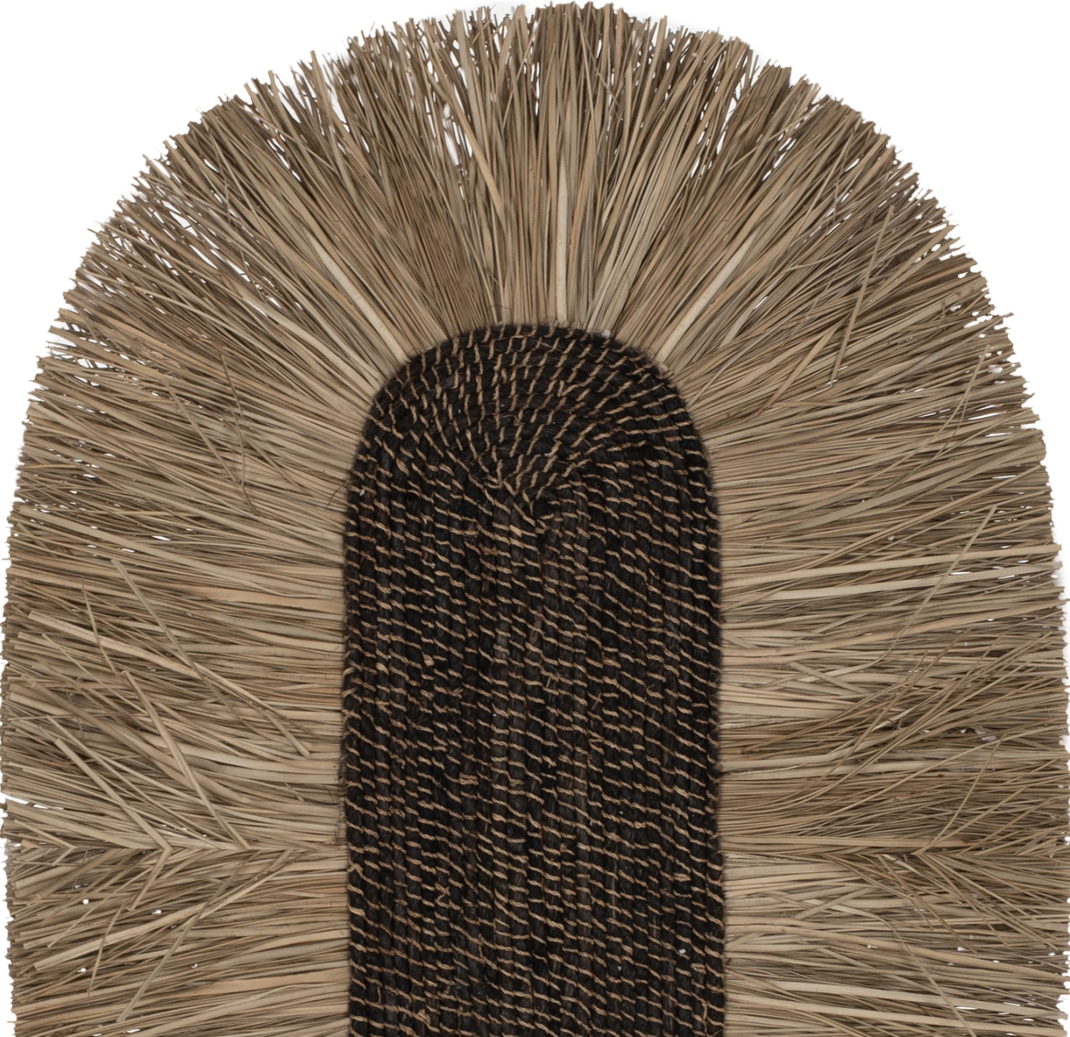 Ovalna stenska dekoracija iz trave in abaka vlaken v naravni barvi 60x5x90Hcm.FH7795