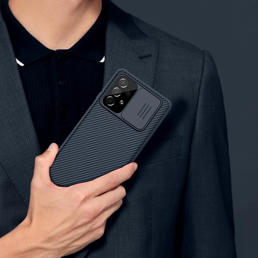 Zaščitni ovitek s pokrovom za kamero Nillkin CamShield Pro za Samsung Galaxy A73, moder