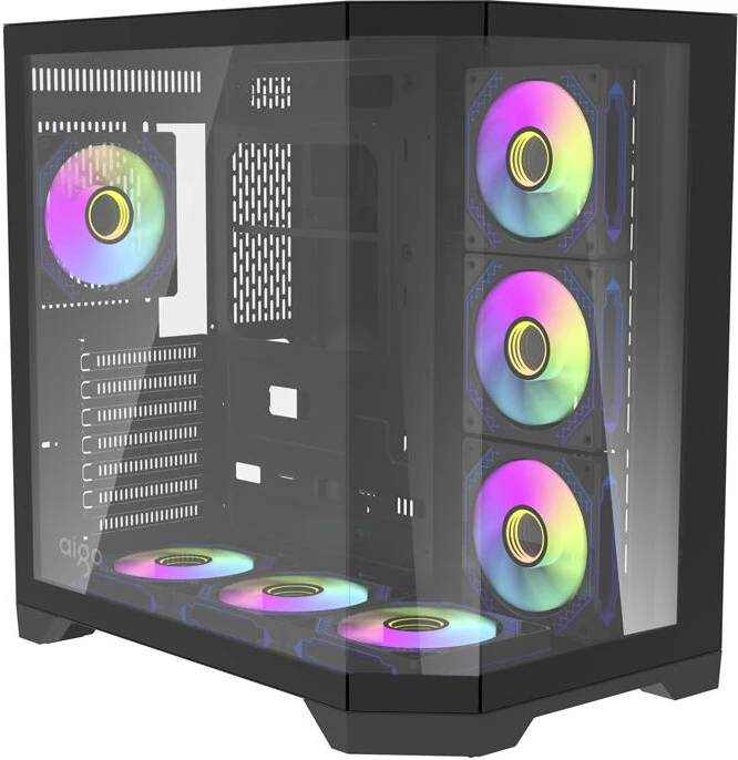 Računalniško ohišje z 7 aRGB ventilatorji, Darkflash FT418 PRO, Midi Tower, črno