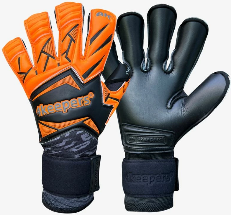 Rokavice za vratarja 4Keepers, črne in oranžne