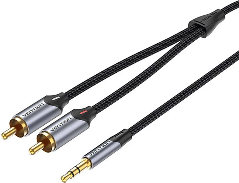Avdio kabel 3 m, 2xRCA na 3,5 mm, siv Vention BCNBI
